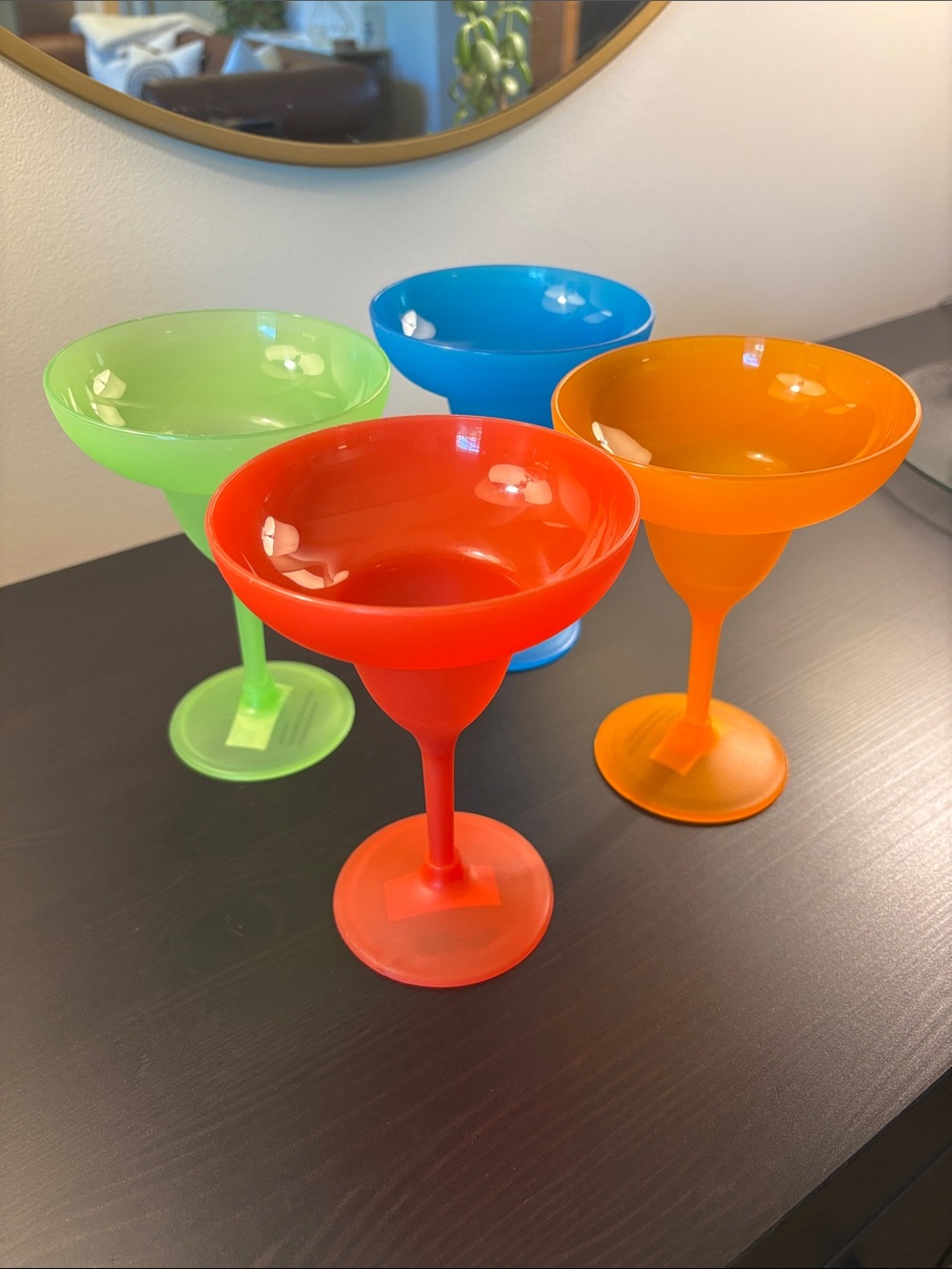 Set of 4 Colorful Margarita Glasses NEW!